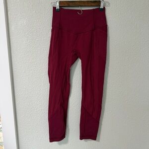 Lululemon Lululemon All The Right Places Crop II *23" Ruby Wine Sz 4
